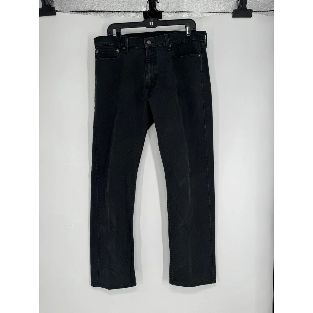 Levi's 513 Jeans Mens Size 36x32 Black Slim Fit Straight Leg Stretch Denim Pants
